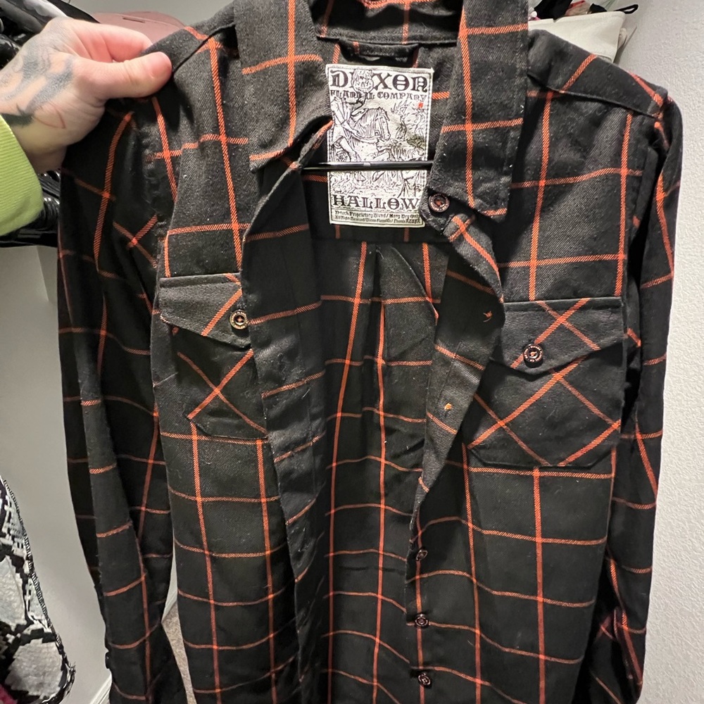 Women's Halloween Dixxon black and orange flannel